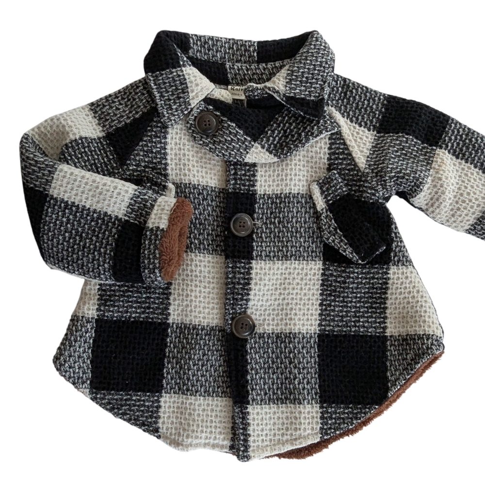 Cici Rain Fleece Lined Plaid Jacket Size 3/4